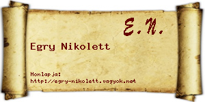 Egry Nikolett névjegykártya